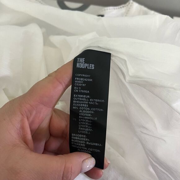 The Kooples Floral White Embroidered Dress Size 3= Size L = US 8 - Picture 8 of 12